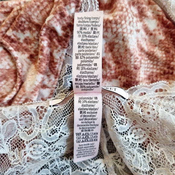 Victoria’s Secret‎ Cropped Snakeskin Lace Cami Lingerie Tank Top  Small Romantic - Picture 6 of 7